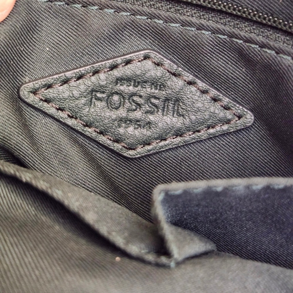 Fossil Camilla Convertible Backpack Tote Dark Green Pebbled Leather Boho Key - Picture 7 of 14